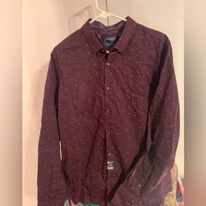 Denim & Flower Men's Cranberry Print Cotton Buttonup Shirt XL NWT